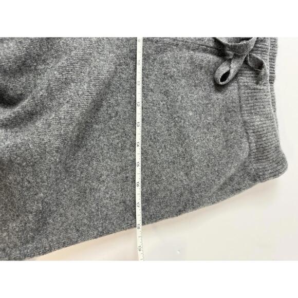 New 100% Merino Knit Wide Leg Pants Long‎ Drawstring, Gray  M - Picture 6 of 9